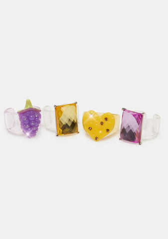 Cheese & Grapes Ring Set