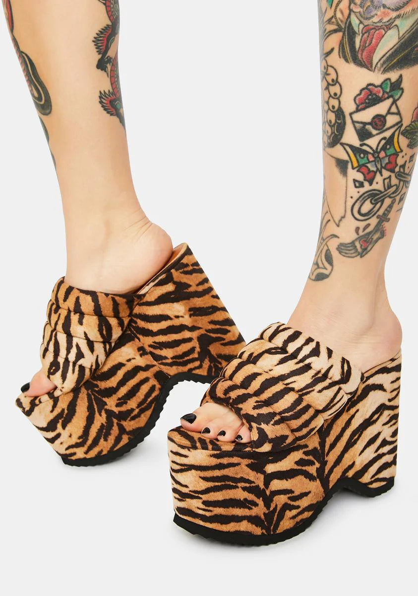 Striped Manolya Platform Sandals