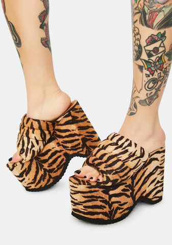 Striped Manolya Platform Sandals