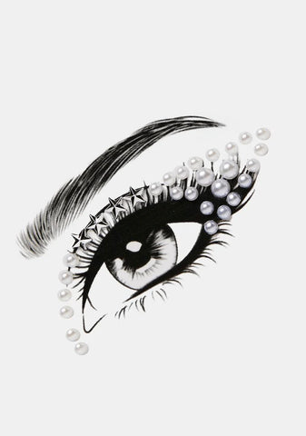 Silver Star & Pearl Face Gems