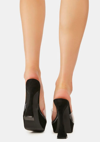 Wicked Winks And Kisses Clear Heels