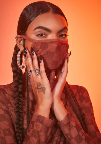 Luxury Vibes Checker Face Mask