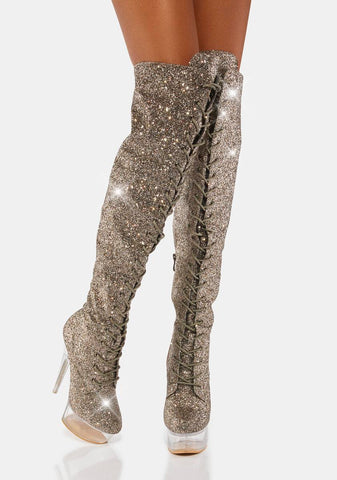 Xalapa Glitter Knee High Boots