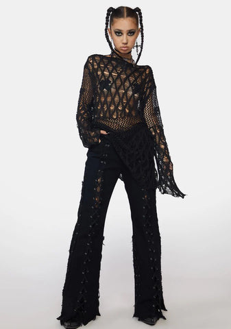 Irregular Hollow Sweater