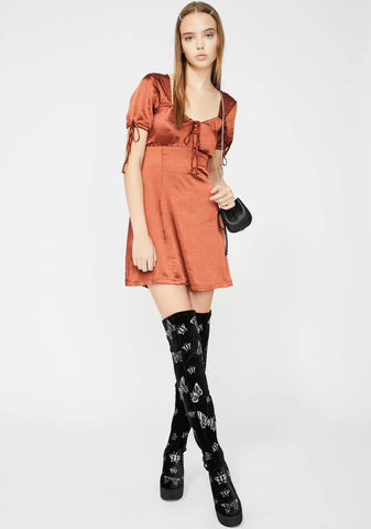 Dark Red Guenette Satin Dress