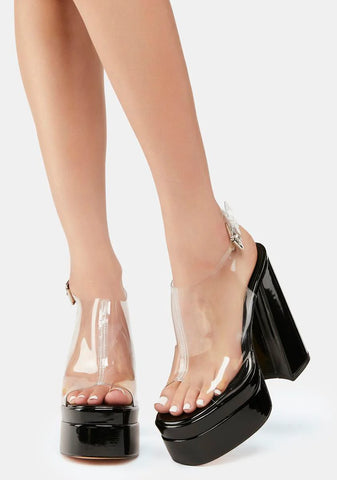Scotty Platform Clear Heels