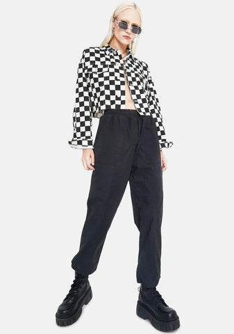 Meet Ur Maker Checkered Denim Jacket