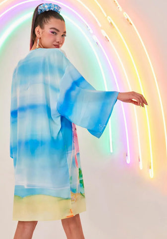 Aquatic Soul Chiffon Kimono