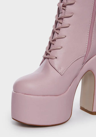 Pink Adelyn Platform Boots