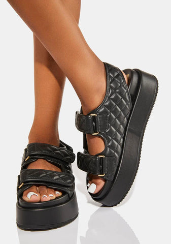 Noa Quilt Platform Sandals