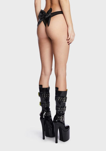 Earn My Present Bow Thong