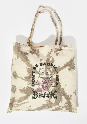 Tie Dye Don't Be Saddie Medium Tote Bag