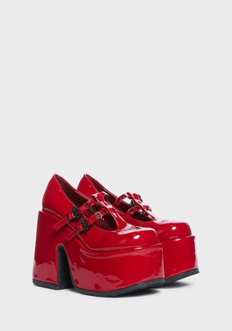 Red Camel-55 Platform Mary Janes