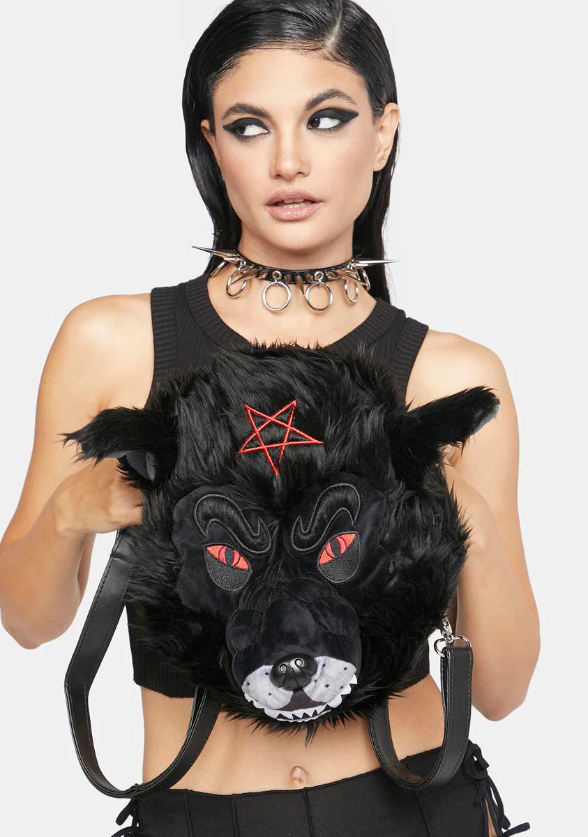 Wolfhead Plush Mini Backpack