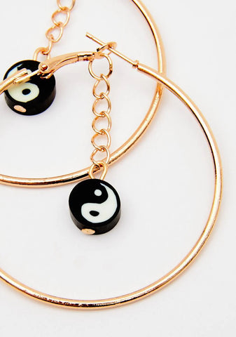Law Of Life Yin Yang Hoop Earrings