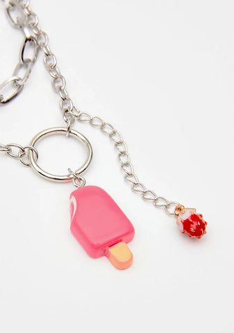 Ice Cream Paint Job Charm Necklace