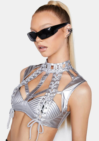 Chrome Rude Awakening Harness Bra Top