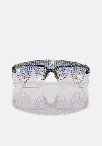 Lustrous Visions Rhinestone Sunglasses