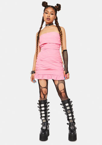 Be Unique Strapless Ruched Mini Dress