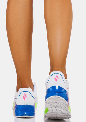 White Pop Of Sunshine Uno Sneakers
