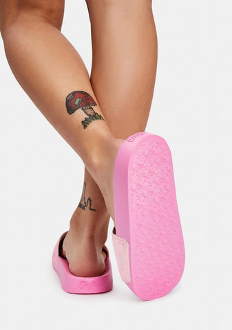 Pink Glitter Rio Slides