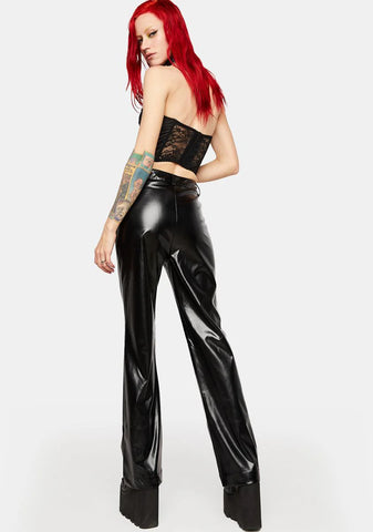 Seen You Around Vegan Leather Trousers