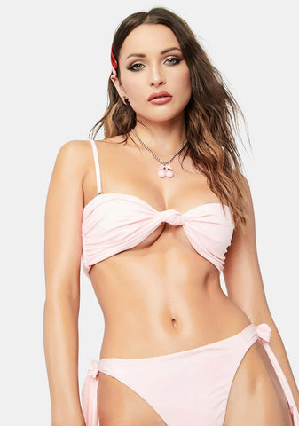 Pink Carrie Bandeau Bikini Top