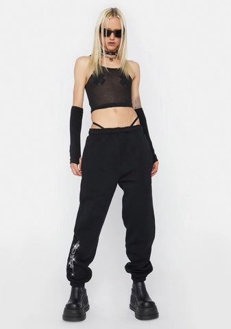 LH Tattoo Rhinestone Sweatpants