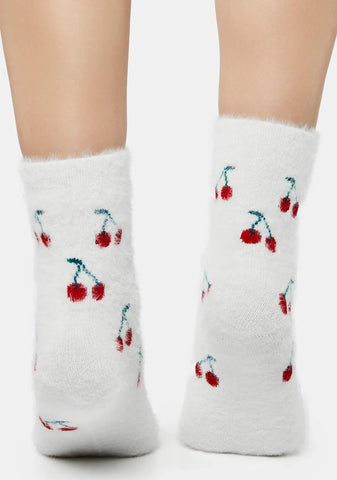 Cozy Cherries Crew Socks