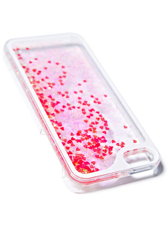 Falling Hearts Glitterfalls iPhone Case