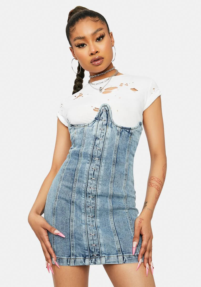 Open Road Denim Underbust Dress