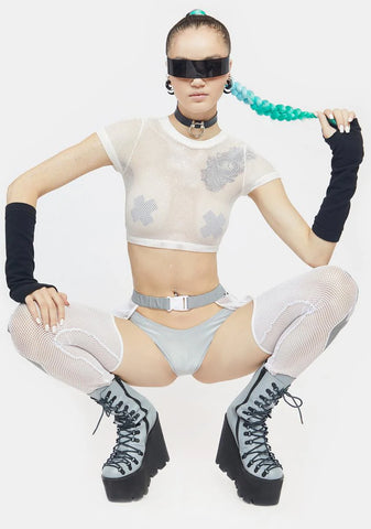 Icy Bass Boomin' Fishnet Top