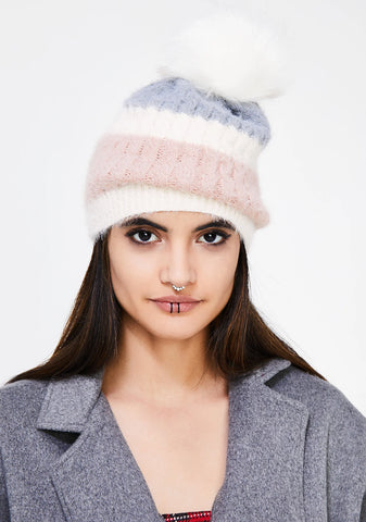 Snow Bunny Pom Beanie