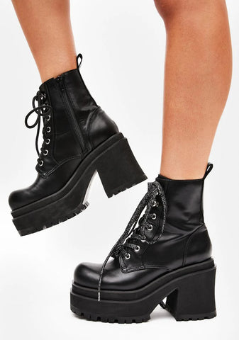 TV Time Platform Combat Boots