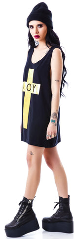 x BOY London Boy Cross Oversized Tank - Black