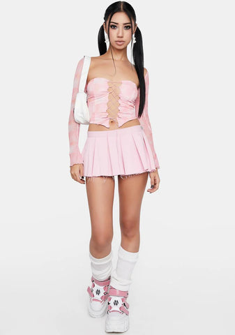 Peach Say Pretty Please Corset Top