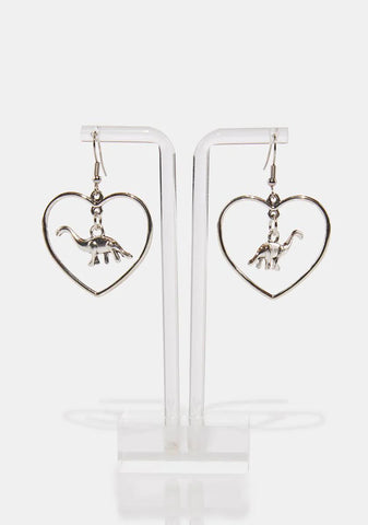 Jurassic Classic Heart Earrings