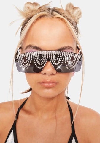 Wicked Lustrous Visions Rhinestone Sunglasses