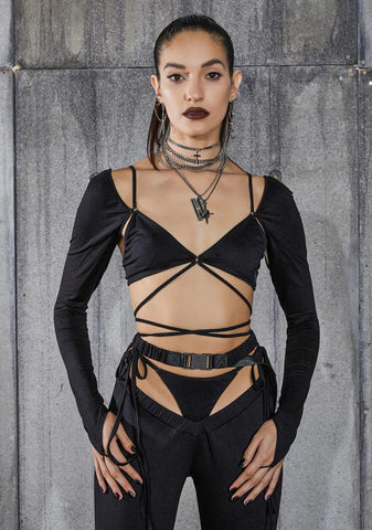 Snare Long Sleeve Wrap Bra Top