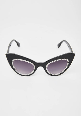 Dark Blindin' Glam Rhinestone Sunglasses