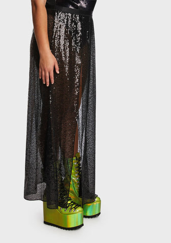 Plus Alien Encounter Sequin Skirt