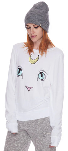 Cat and Moon Baggy Beach Jumper