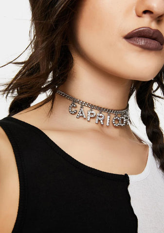 Alone Time Capricorn Rhinestone Charm Necklace