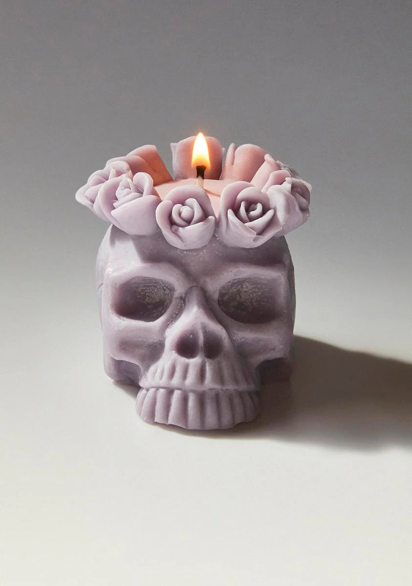 Lavender Azucar Skull Candle