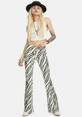 Zebra Penny Pull-On Flare Jeans