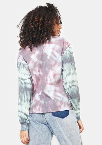 Tie Dye Crochet Applique T Shirt