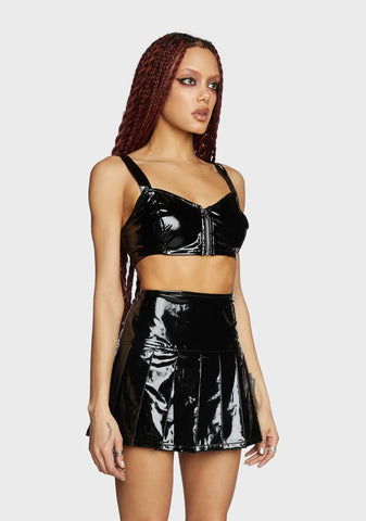 Vinyl Zip Crop Top