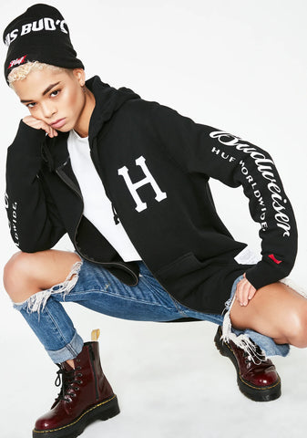 x Budweiser Classic H Zip Up Hoodie