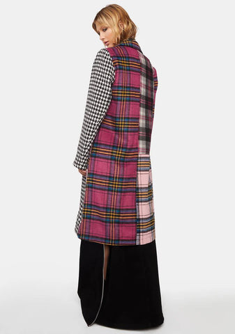 Sweet Taste Of Fury Plaid Coat
