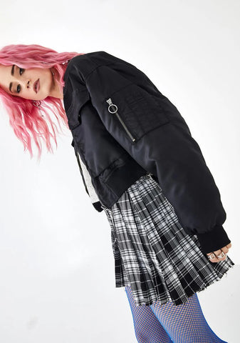 Think Fast Cropped Bomber